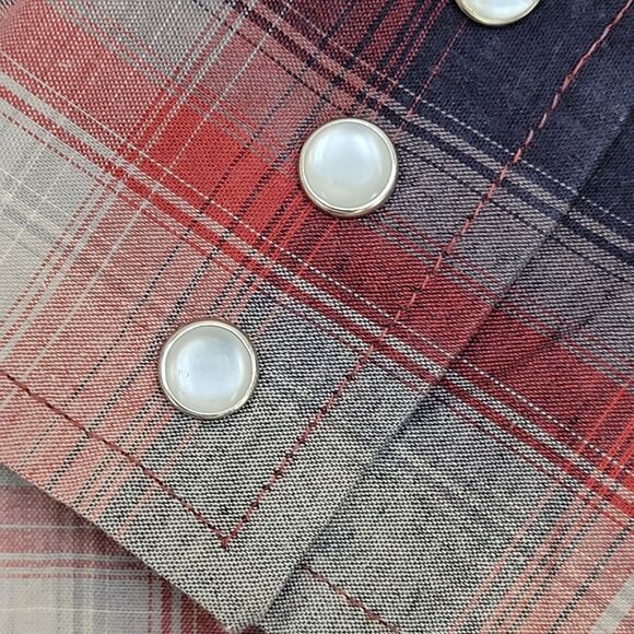 Vintage Ely-Cattleman Pearl Snap Shirt XL 25x32 Shadow Plaid - Picture 11 of 12